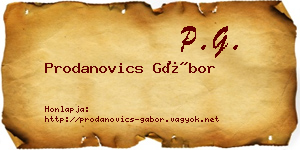 Prodanovics Gábor névjegykártya